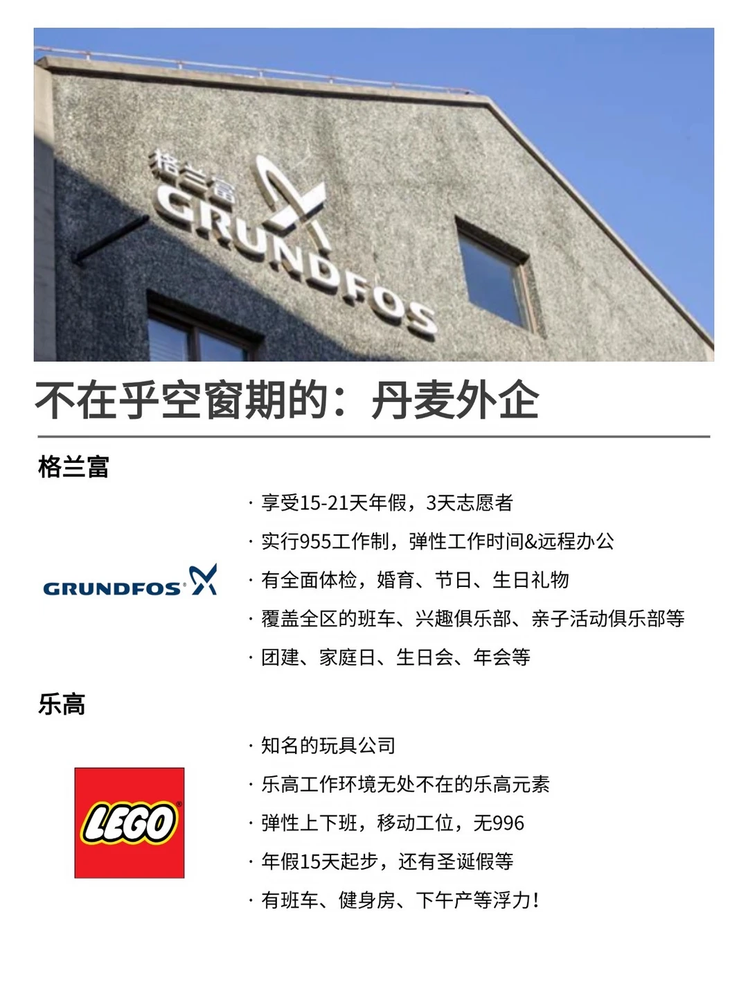 不在乎空窗期的：丹麦外企