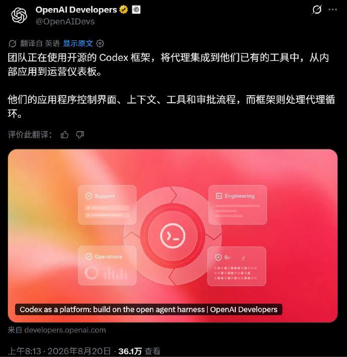 【#CodexHarness开源#】

Codex Harness（CH）和 DeepSeek Harness（DSH），如果都拿来自己搭 Agent，你会选谁？

 DSH 的优势，则是开放、灵活，更适合开发者基于国产模型和自己的需求做二次开发；但问题在于，生态成熟度和复杂 Coding 场景下的工程经验，还需要时间验证。

 CH 的优势，是 OpenAI 自 ​