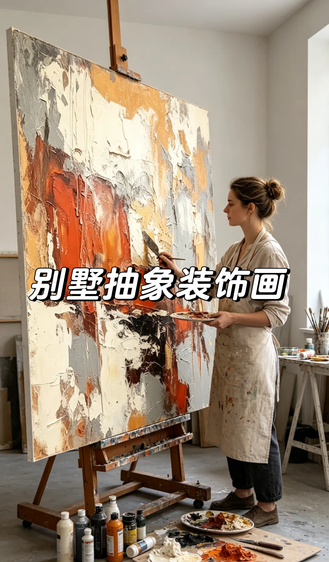别墅巨幅手工装饰画