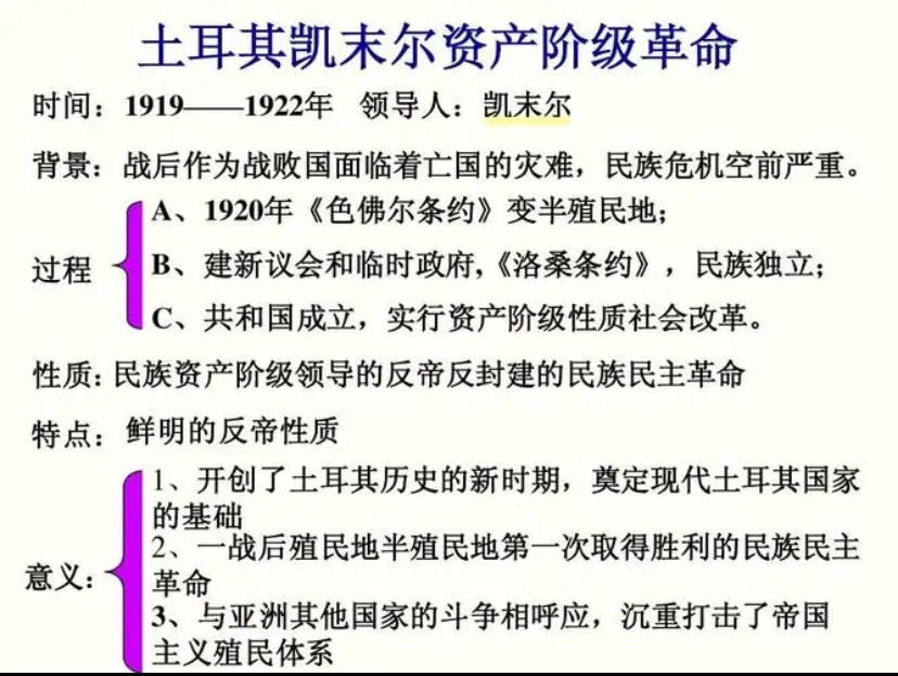 凯末尔革命的内容及意义