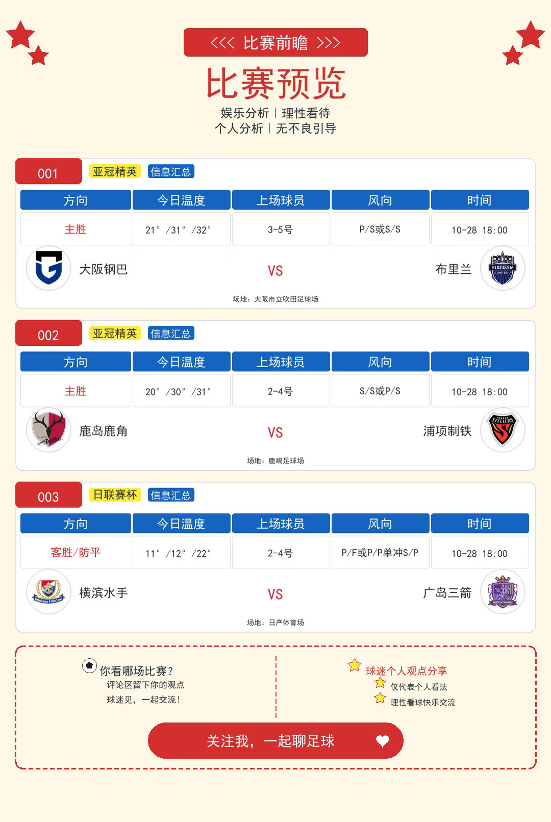 今日三场比赛（个人娱乐分析，理性看待）