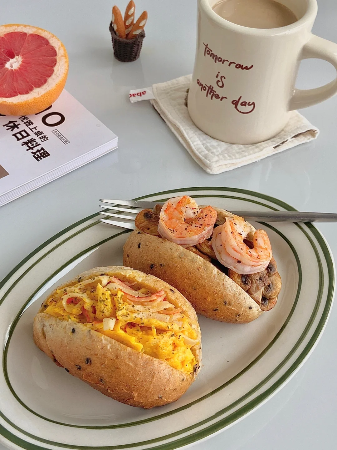 ☀️9.8日工作日早餐｜get到贝果双拼的新吃法