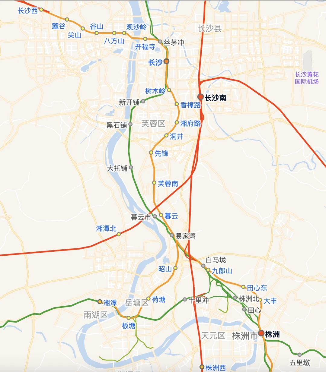 中国铁路重要枢纽地之一：湘江之滨长株潭