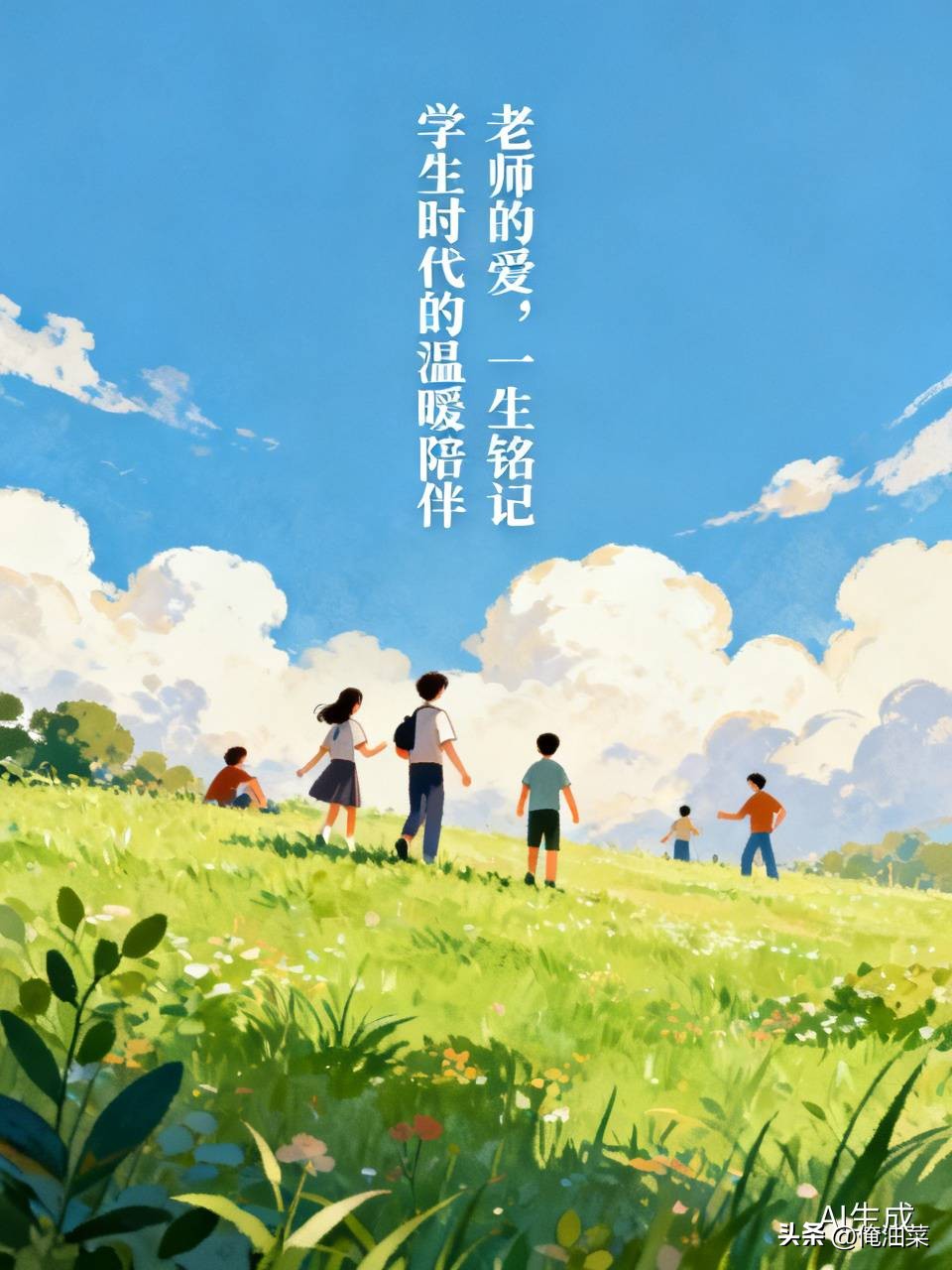 老师是那样的年轻，浑身散发激情和活力。学历高，颜值高，身材高……
每天第一个到校，每天与我们在一起学习，嬉戏，一有时间就带我们走进大自然。
三年时光，我们在快乐中，慢慢长大，老师的陪伴，让我们终身铭