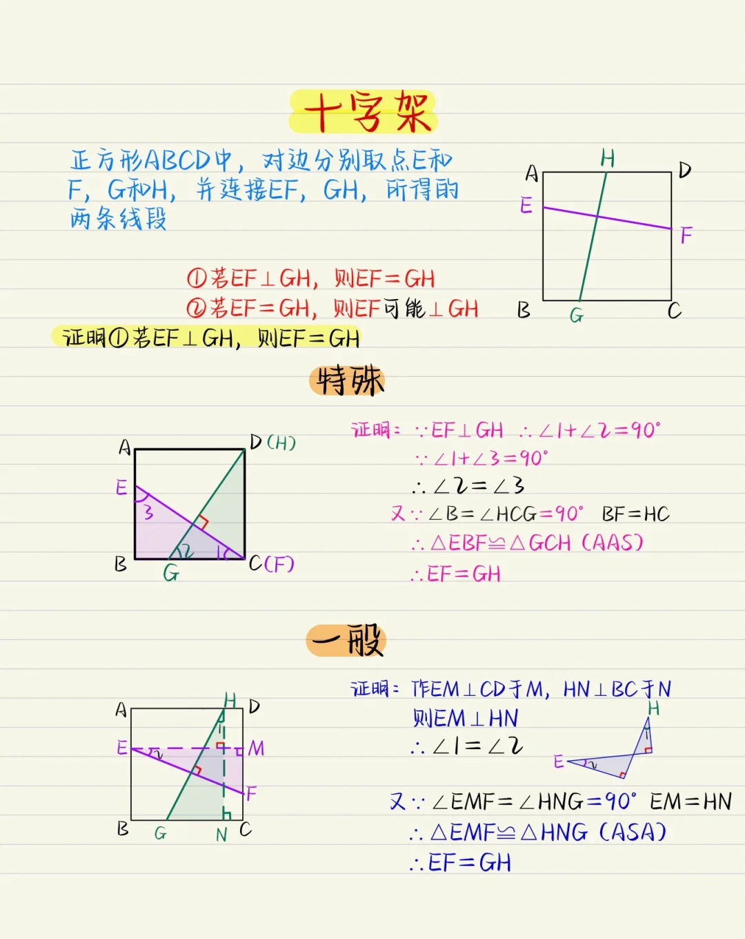 初中几何：“十字架模型”，最好用的模型