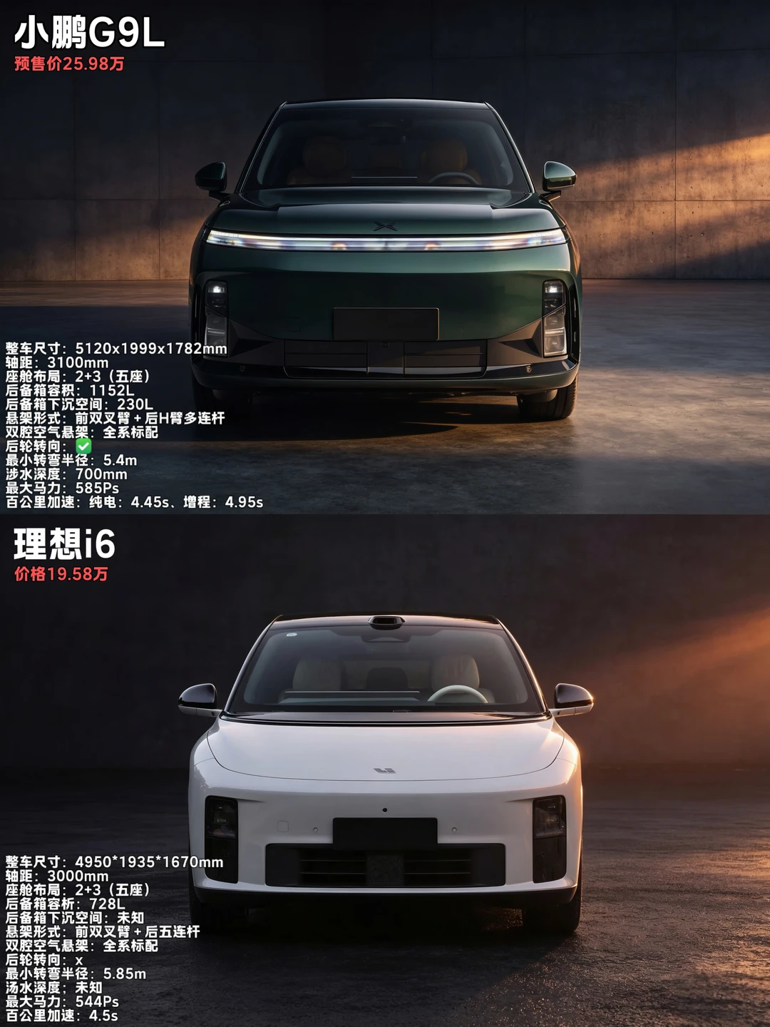 G9L对比理想i6｜谁的家用属性更好？