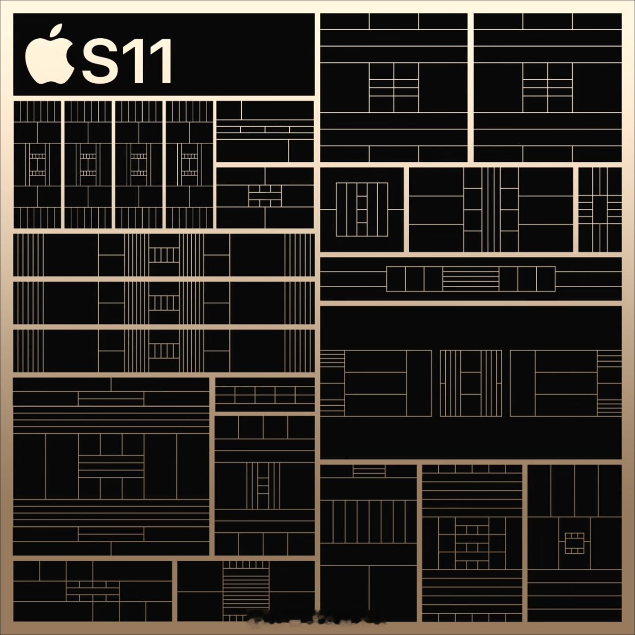 Apple S11 SoC 的执行单元简单分析，CPU 频率有小幅提升，从 S9/S10 的 1584MHz 提升到 1608MHz，而 GPU、ANE 的频率提升很大，GPU 从上代的 300MHz 提升到了 600MHz，ANE 从上代的 500MHz 提升到了 1000MHz，GPU 跟 ANE 的数量没有变化，依然是单核 GPU 和 4 核 ANE 单元。

也就是说，在架构不变的情 ​