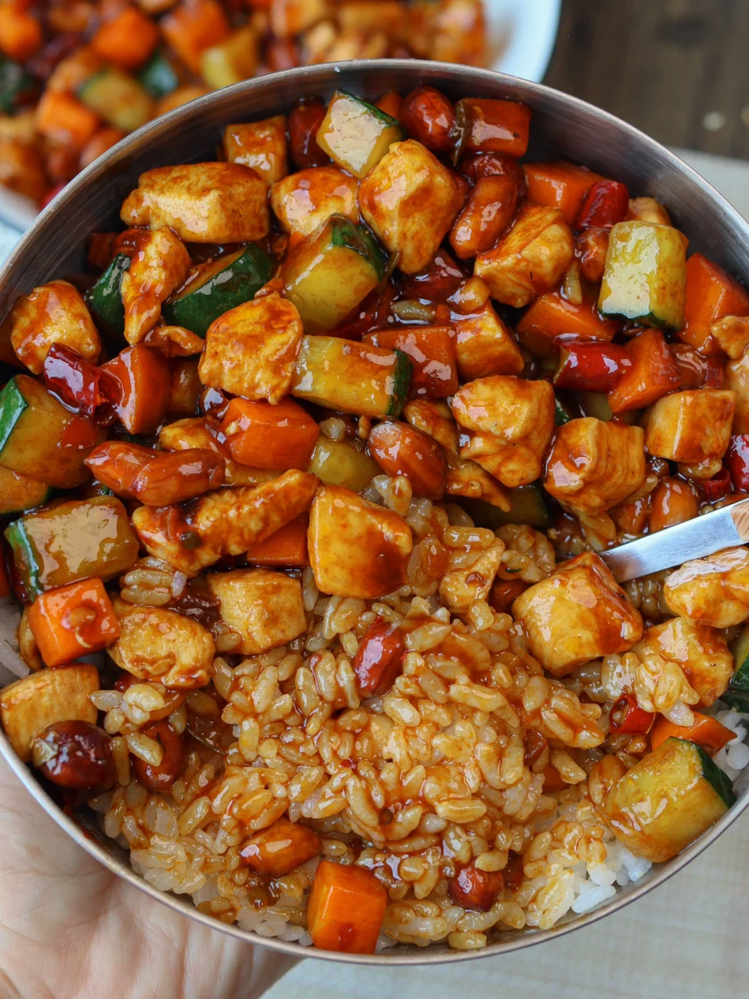 宫保鸡丁盖饭我可以吃一辈子！！