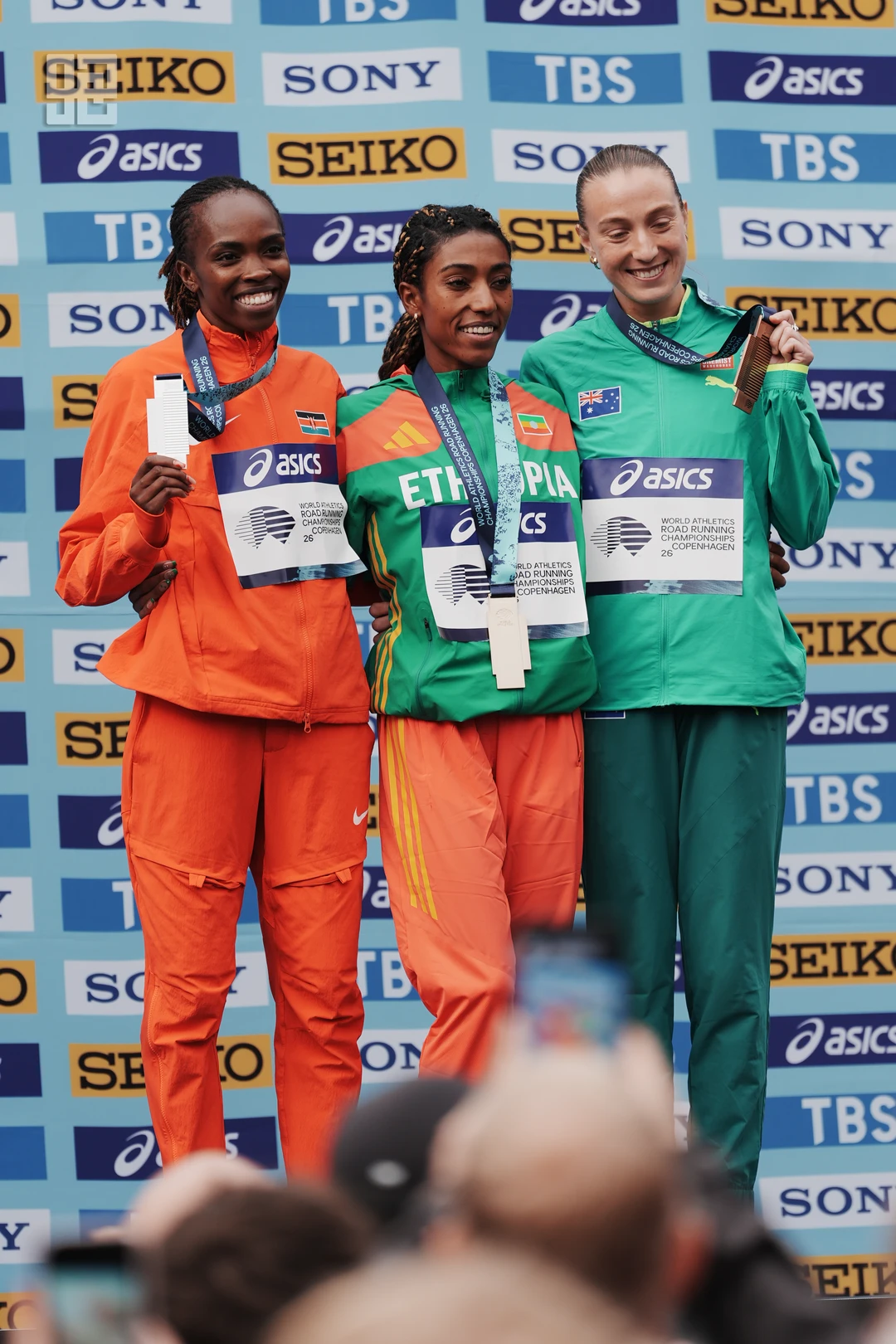2026世界路跑锦标赛，女子5公里前三