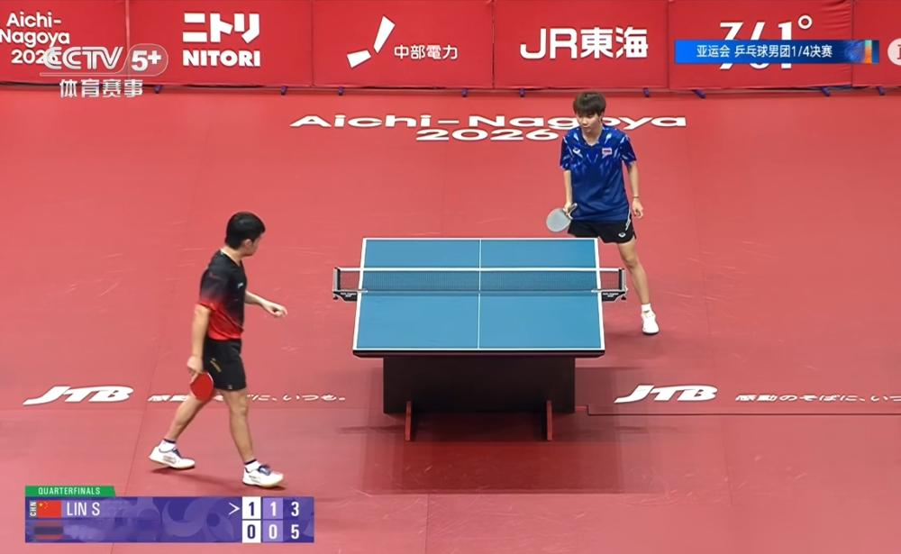 世界排名第8，输给排名第275的16岁小孩，五局打完，林诗栋懵在原地。
9月22日名古屋亚运会男团1/4决赛，中国队3-1拿下泰国，但丢的那一分，太扎眼。林诗栋先拿一局11-4，看着要横扫，结果后面越打越紧。第四局4平之后正手失误，开始保守。决胜局追到5平，对面叫个暂停，回来他连丢6分。
前国手
