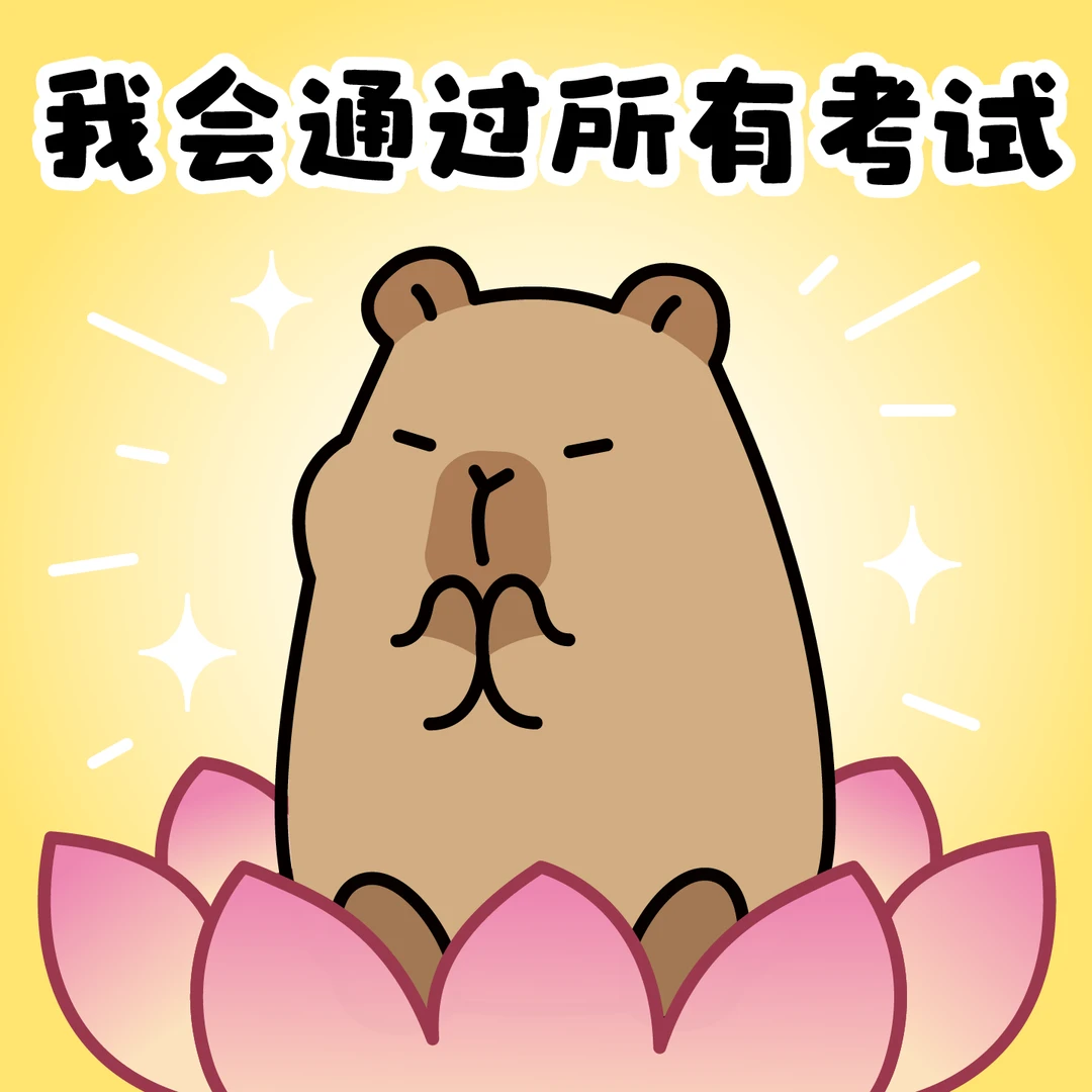 人，卡皮巴拉祝你通过所有考试！