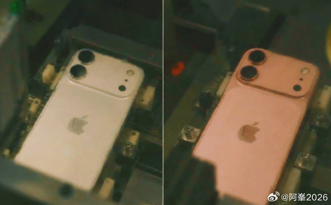 #iPhone18外观曝光#目前流出的都是渲染图，不是真机。 但这个外观应该会比17标准版卖的好！比17好看多了！和Pro和pro max 比少个摄像头！

爆料人Majin Bu此前有过Ai制图的前科，所以大矩阵镜组这个设计！先当参考！
除此之外的参数比较统一：A20 芯片、9GB 内存、iOS 27、C2 基带、4800 万主摄 + 4800 ​