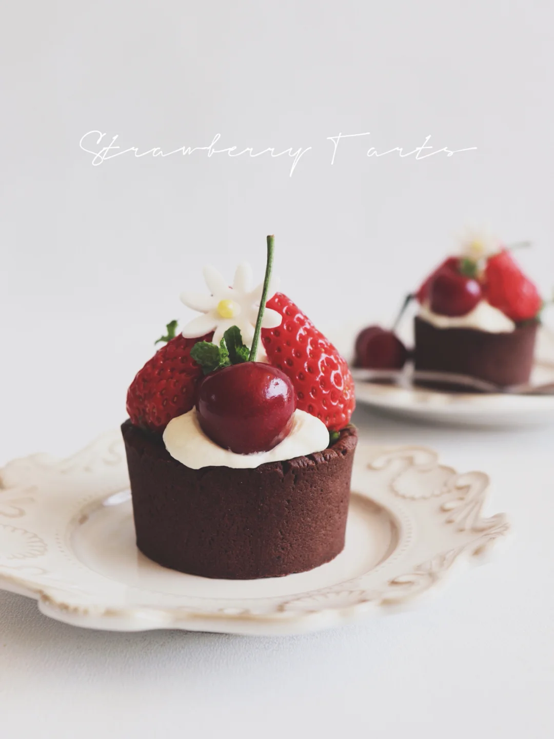 🍒可可草莓樱桃挞|野餐带上它怎么拍都好看