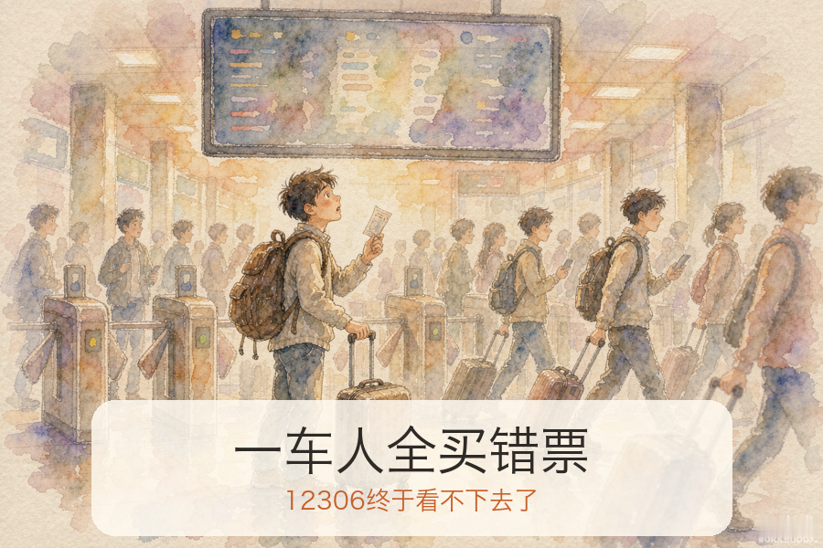 一车人全买错票，12306终于看不下去了

你敢信？一整车的乘客，全都买错了票。
最近有个车站火了：一车人齐刷刷买错票，工作人员解释到手软。12306一听这事，立马上线了新提醒——买票的时候，乘车站、到达站给你标得清清楚楚，关键信息还会弹提示，就怕你手一滑、脑子一热，票到手才发现不对。
说白了，大家