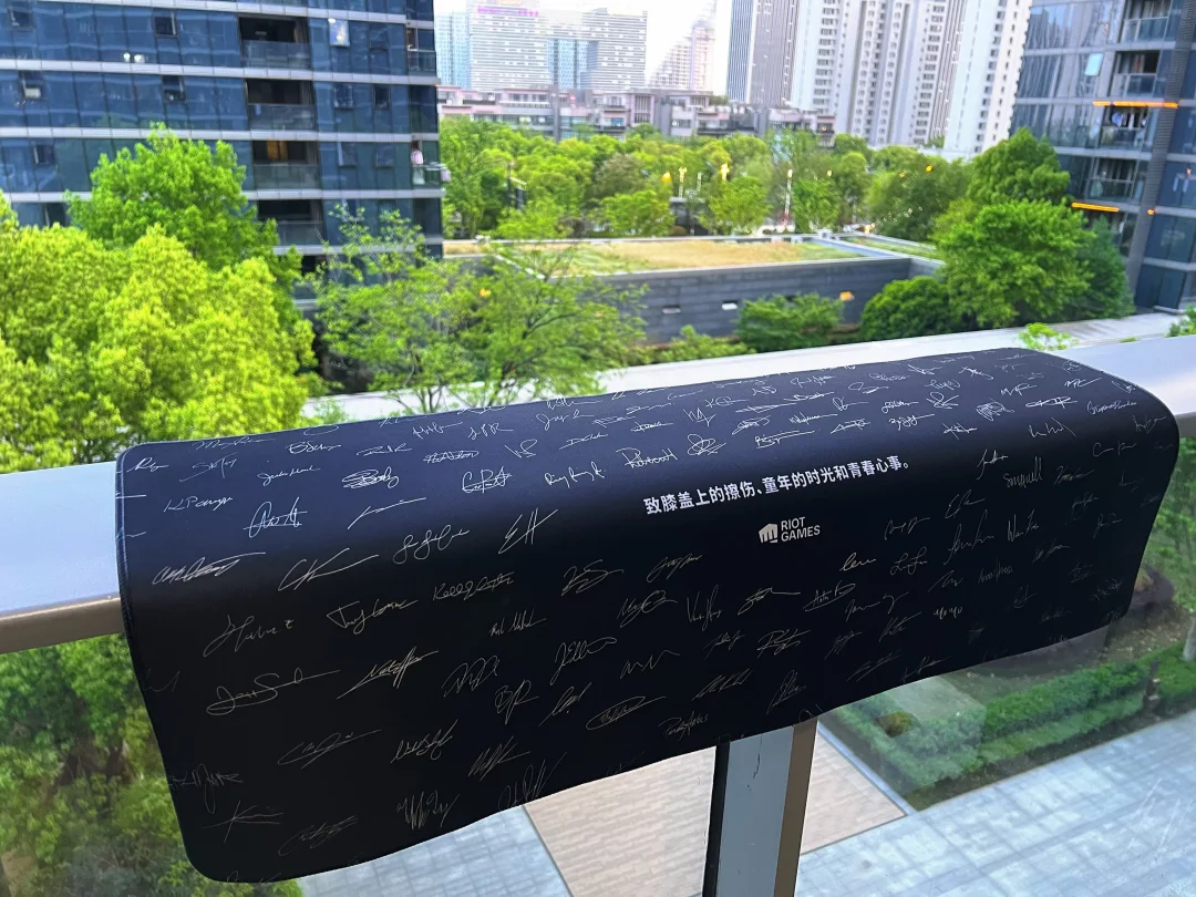 买了一个非常有情绪价值的鼠标垫，上面是选手的签名。果然还是几分钱几分货啊，质量就