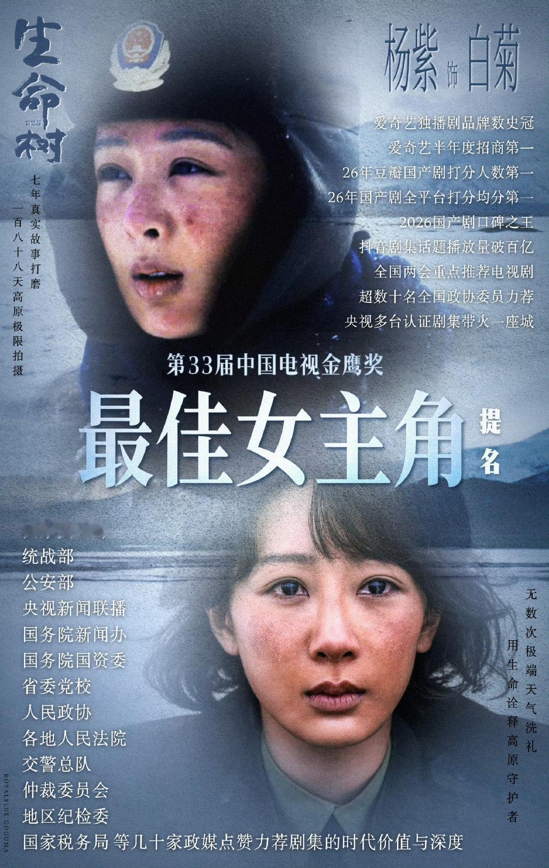 #杨紫提名金鹰奖视后# 

主演《生命树》深耕生态环保主旋律，无滤镜、无套路，用最质朴的表演刻画平凡英雄，主流正剧过硬口碑，力挺杨紫接下来拿下金鹰奖最佳女主角！

#电视剧生命树# ​