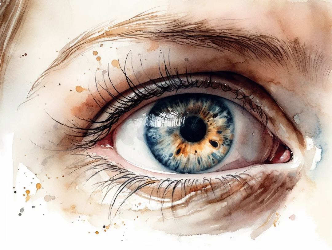 AI水彩：眼睛