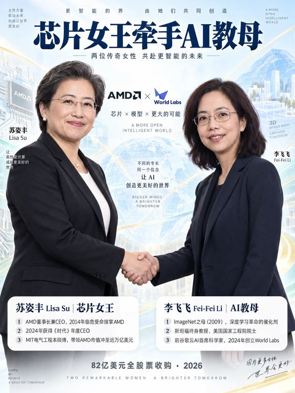 硅谷顶流华人女性合作，芯片女王牵手AI教母