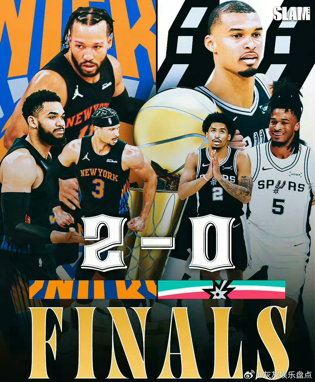 NBA总决赛马刺VS尼克斯的G2在马刺主场开打，尼克斯一分绝杀马刺拿...
