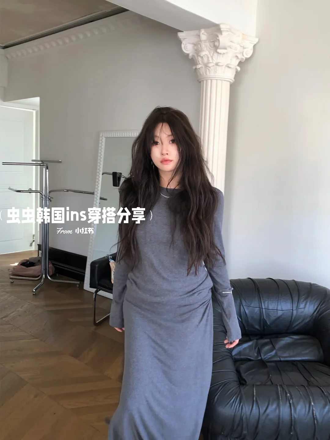 啊啊啊这条裙子也太韩了吧～前后背影sha～