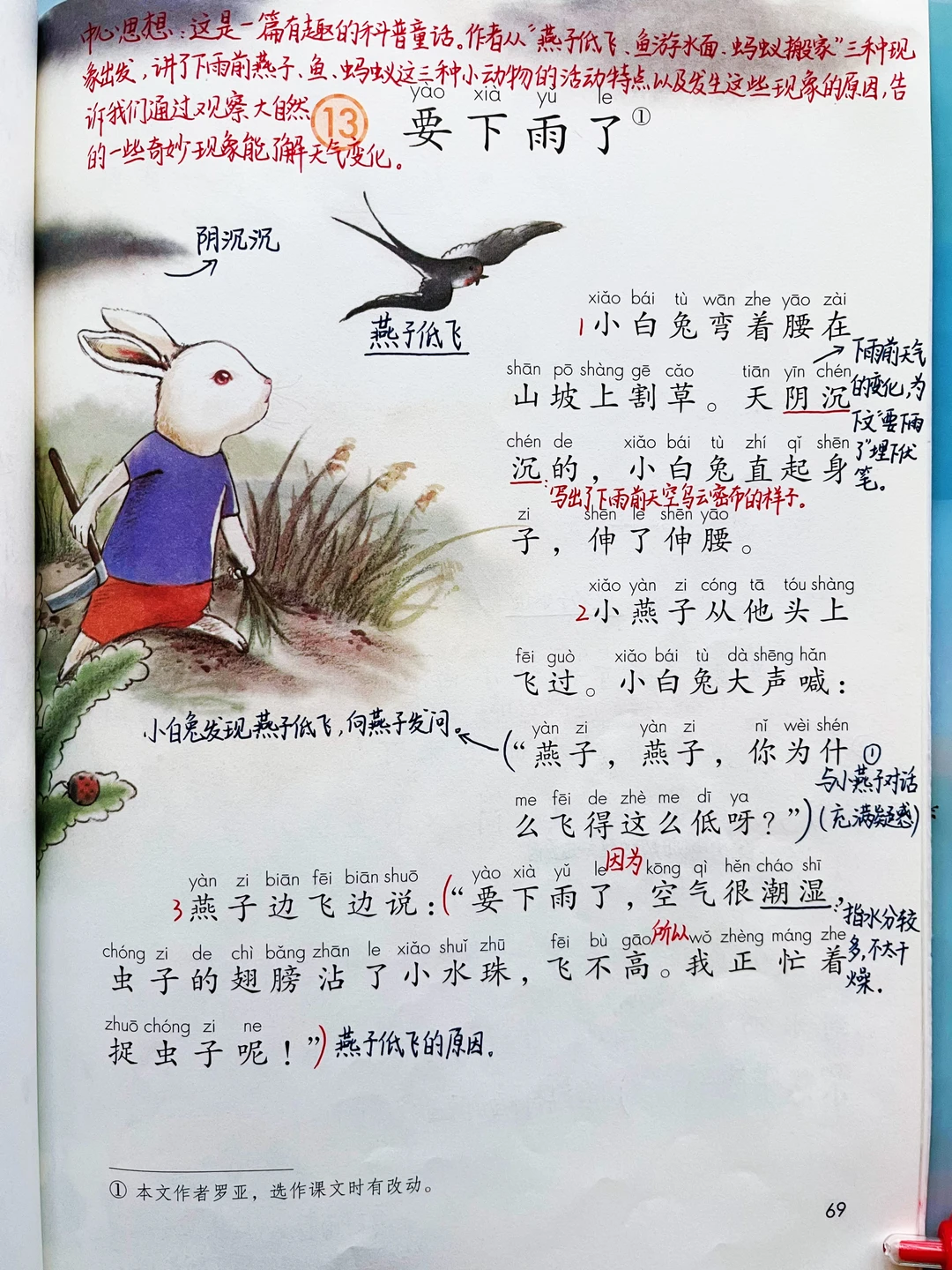 一年级下册语文｜13.《要下雨了》课堂笔记