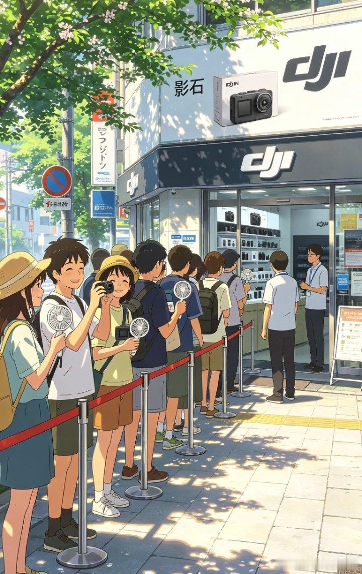 #日本人烈日下大排长龙买中国相机#
[加油][加油][加油][坏笑]影石、大疆等国产影像在日本受热捧，当地消费者排队选购。凭借云台与AI影像技术突围海外，国产便携影像收获海外市场认可📷 ​