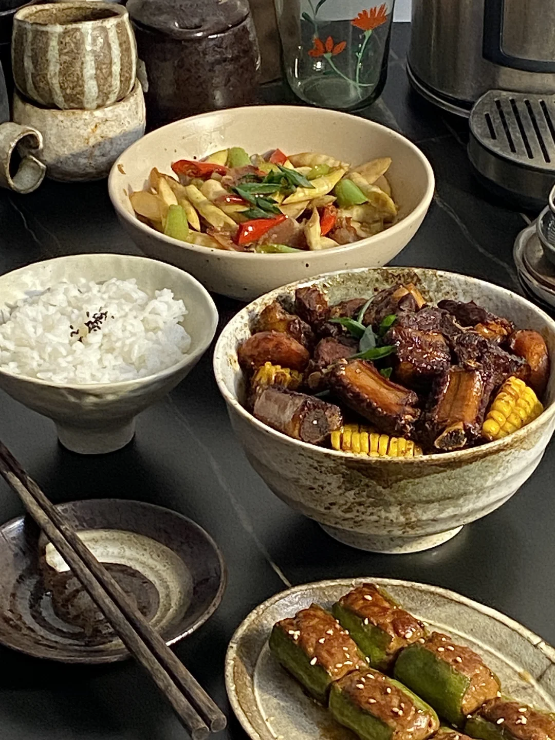 菜谱灵感📜玉米排骨 春笋炒腊肉 青椒酿肉🥢