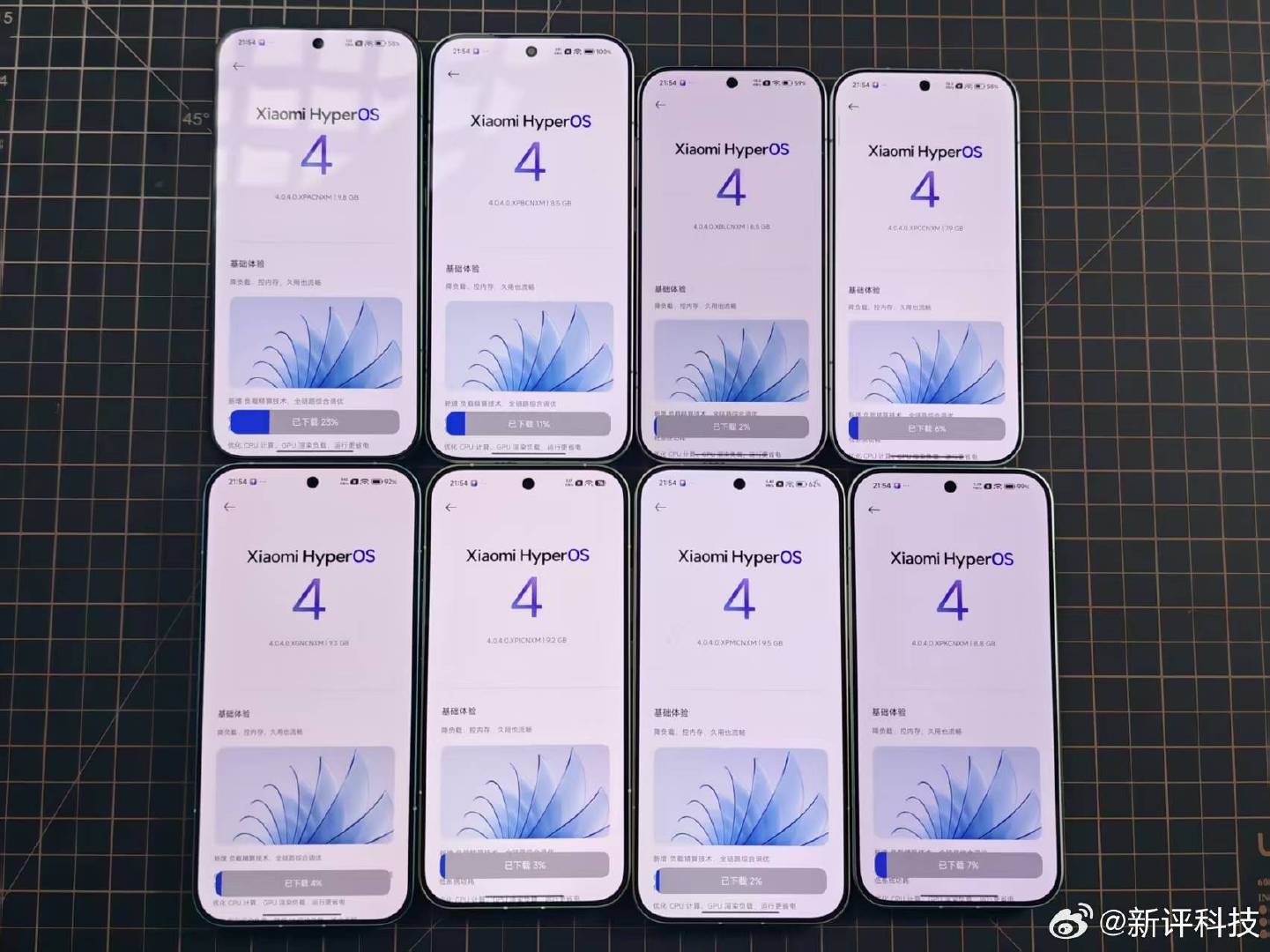 小米17Ultra、小米17ProMax、小米17Pro、小米17、红米K100ProMax、红米K100Pro、红米K90ProMax、红米K90共计8台米系手机，已更新年度大版本HyperOS4。

我们马上复测续航，测试结果会第一时间公布并上线新评科技数据库小程序。 ​