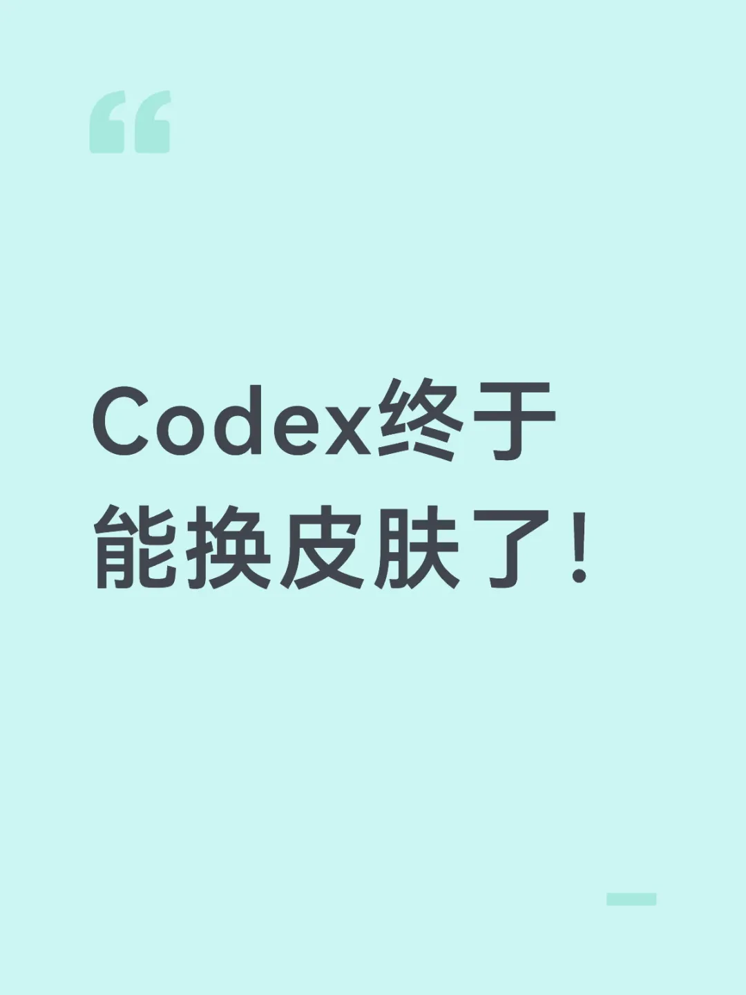 Codex终于能换皮肤了！