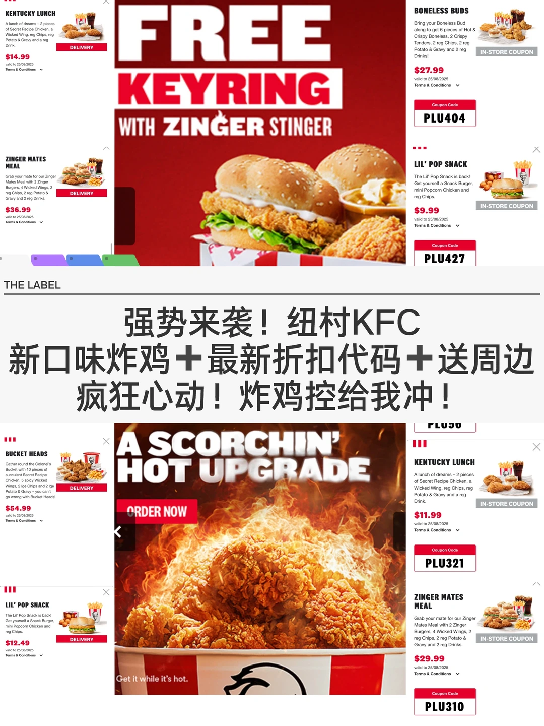 🇳🇿冲！纽村KFC新品& 最新超值套餐来袭