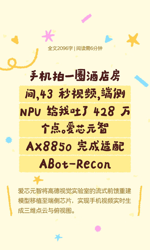 手机拍一圈房间✅端侧NPU直接生成 3D 点云
