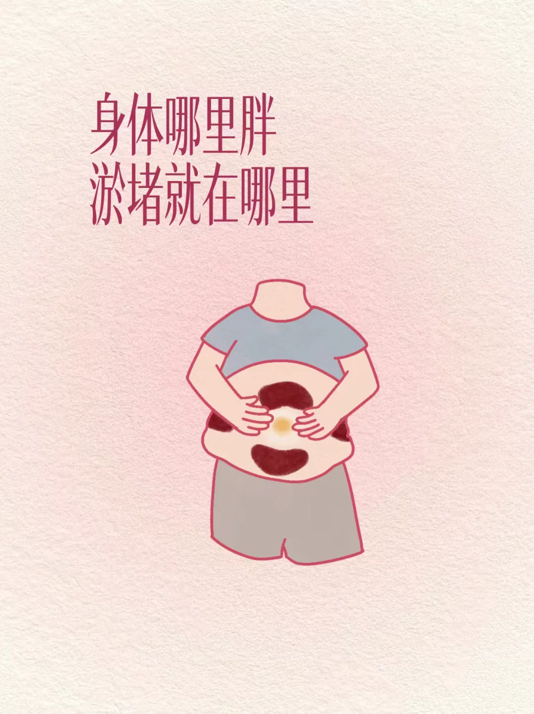 不是减肉难，而是身体哪里胖，淤堵就在哪里。