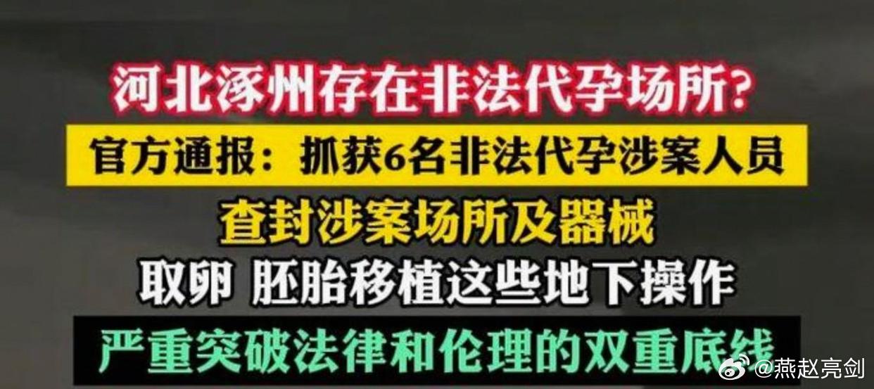 河北涿州卢家场村现非法代孕窝点，抓6人封场子就够了？监管缺口不堵死，这种把女性当流水线的勾当迟早还得死灰复燃

位典厚度
2026-08-23 07:21安徽
关注
AI导读
听全文约5分钟
河北涿州卢家场村和大沙坎村出的这档子事，八月二十号那天网上闹得沸沸扬扬。

举报人上官正义之前就发微博说了，自己潜伏 ​