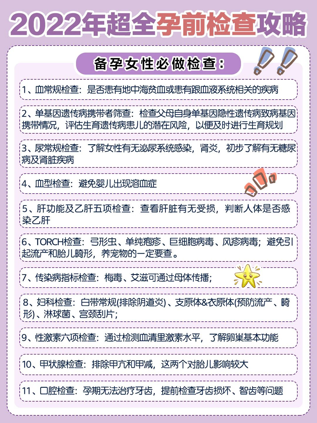 🔥超全孕前检查攻略！赶快进来抄作业！