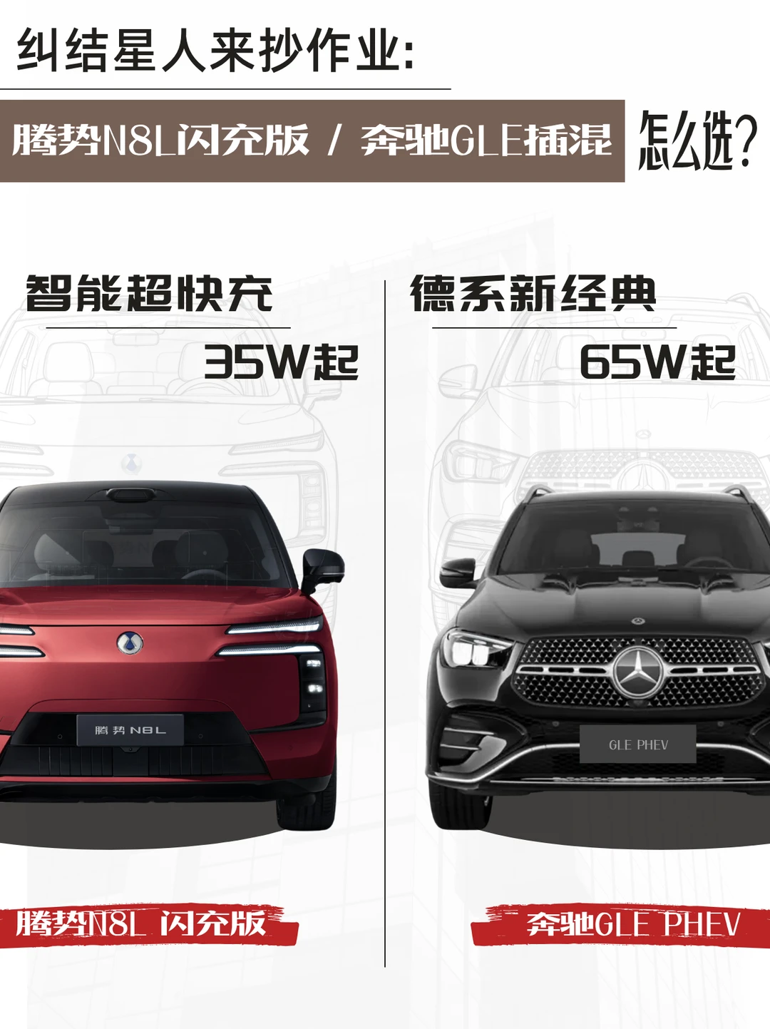 要豪华大空间SUV？腾势N8L&奔驰GLE插混拆解