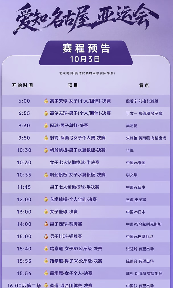 10月3日，亚运会中国代表团的收官日
