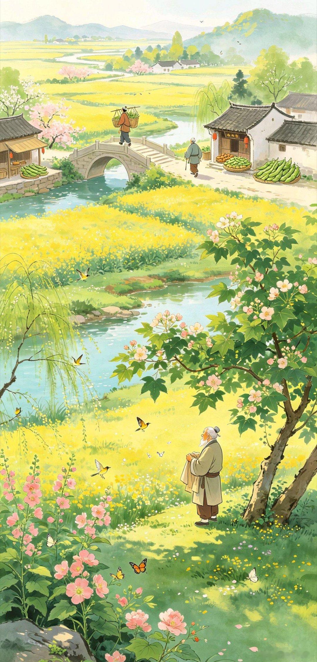 古诗绝句 诗句  《初夏行平水道中》：老去人间乐事稀，一年容易又春归。...