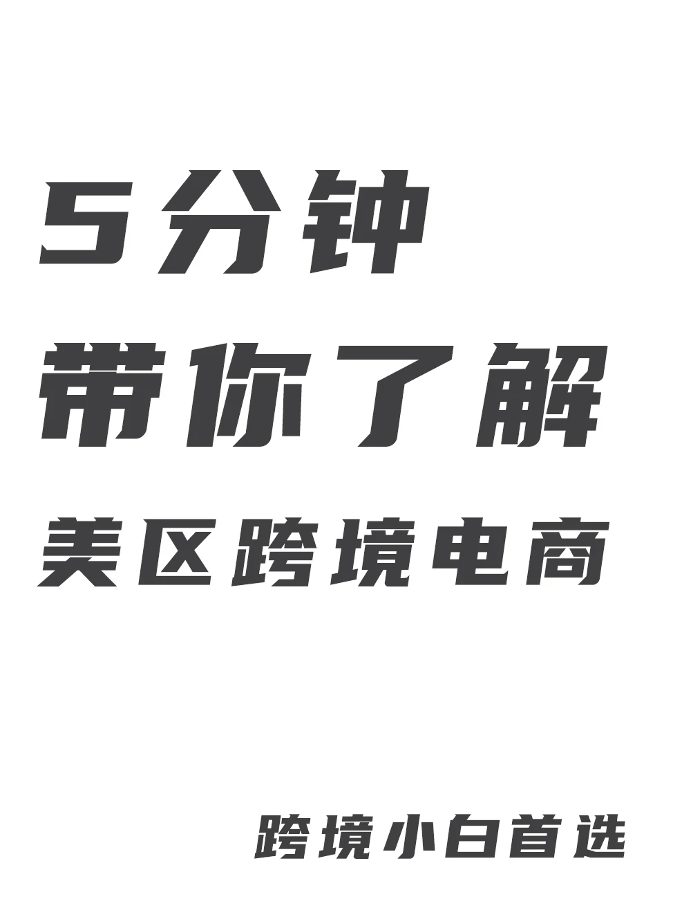 5分钟，了解美区跨境电商！