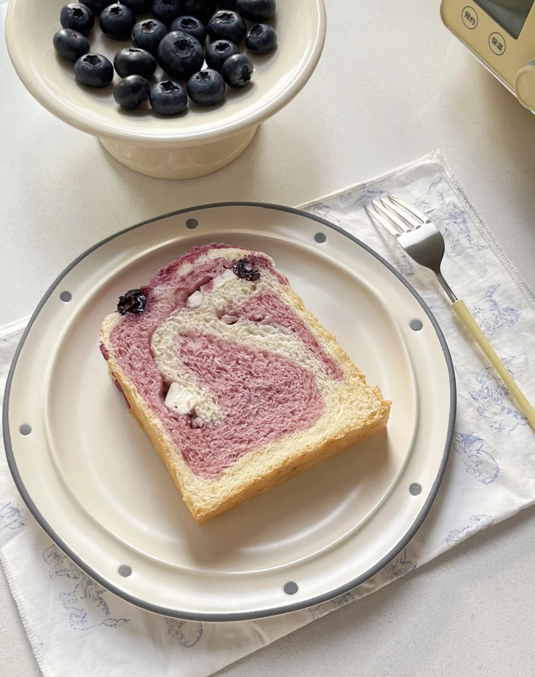 双色蓝莓乳酪吐司❗️原来这么好吃❗️附教程🍞