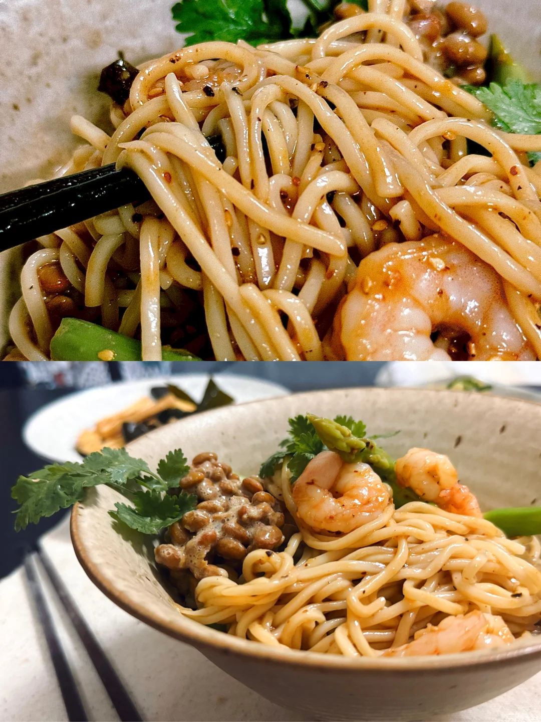 下班吃点啥❓｜低卡快捷的🍜辣味增拌面🦐🍃
