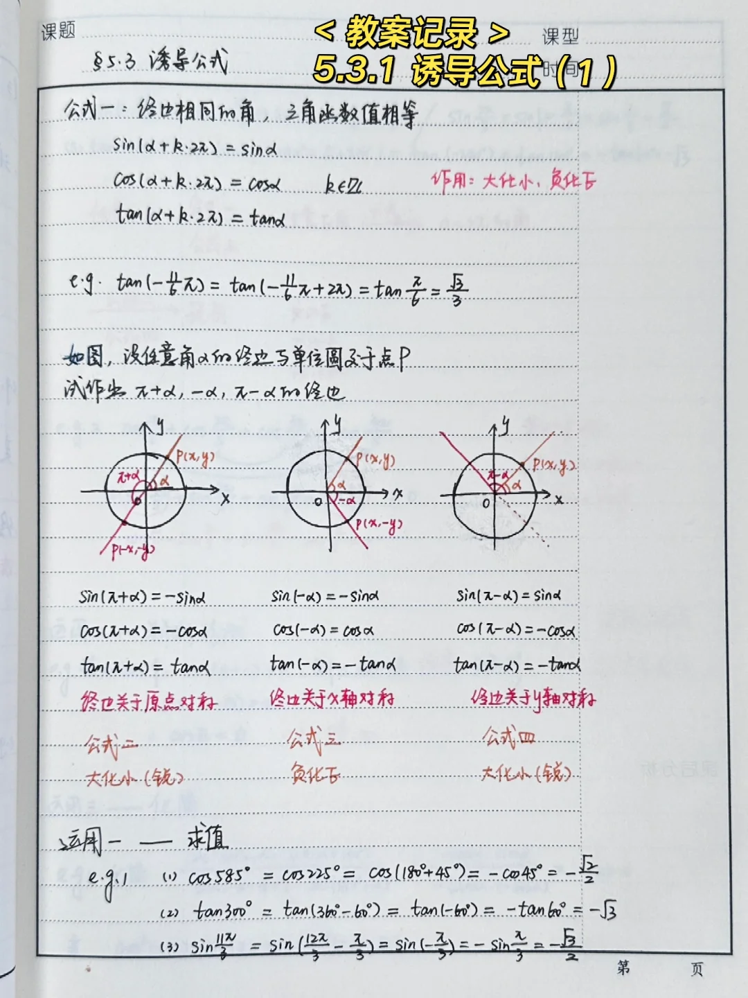 5.3.1 诱导公式（1）