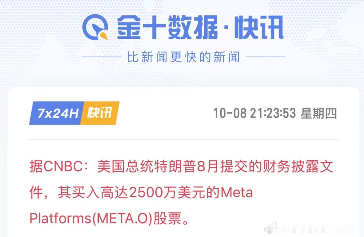 懂王8月21日买入了千万美元级别的 Meta 股票，信手捏来又是30%的收益。

1，8月21日那天，几乎就是最近这半年Meta的股价低点。

2，8月21日前后，是 Meta 当时的一个重要诉讼转折窗口，5天后，Meta与多数州达成了大规模和解，公司的潜在风险直接成了确定的成本。

3，并且，当时那一周，市场还在消化长 ​