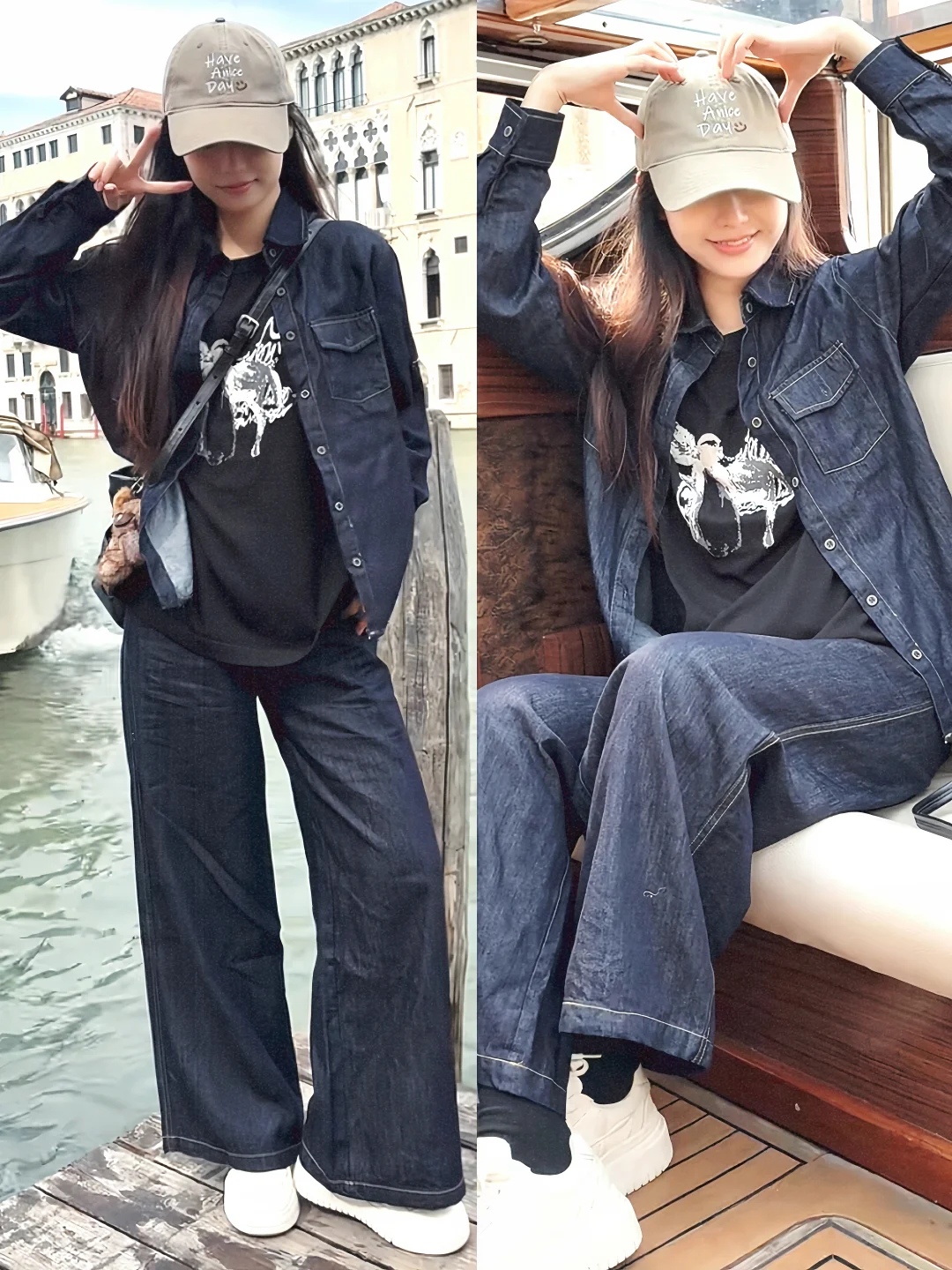 淑柔这次威尼斯之行的私服也好靓，潮女一枚