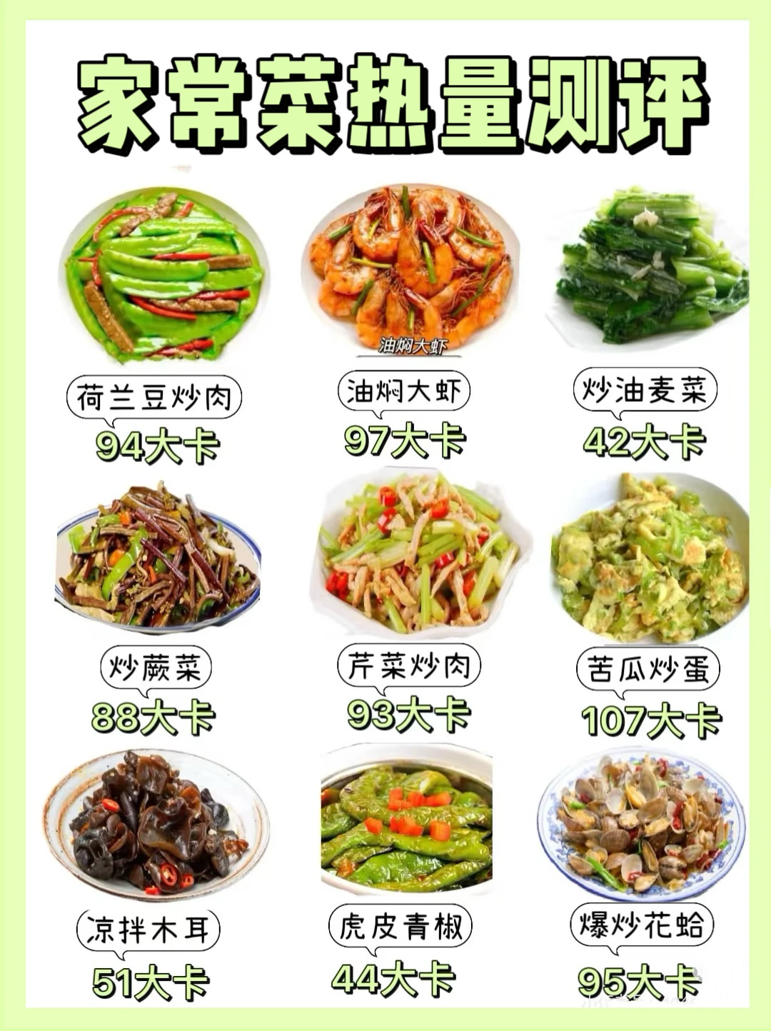 27款家常菜热量测评合集🔥 减脂期怎么选⁉️