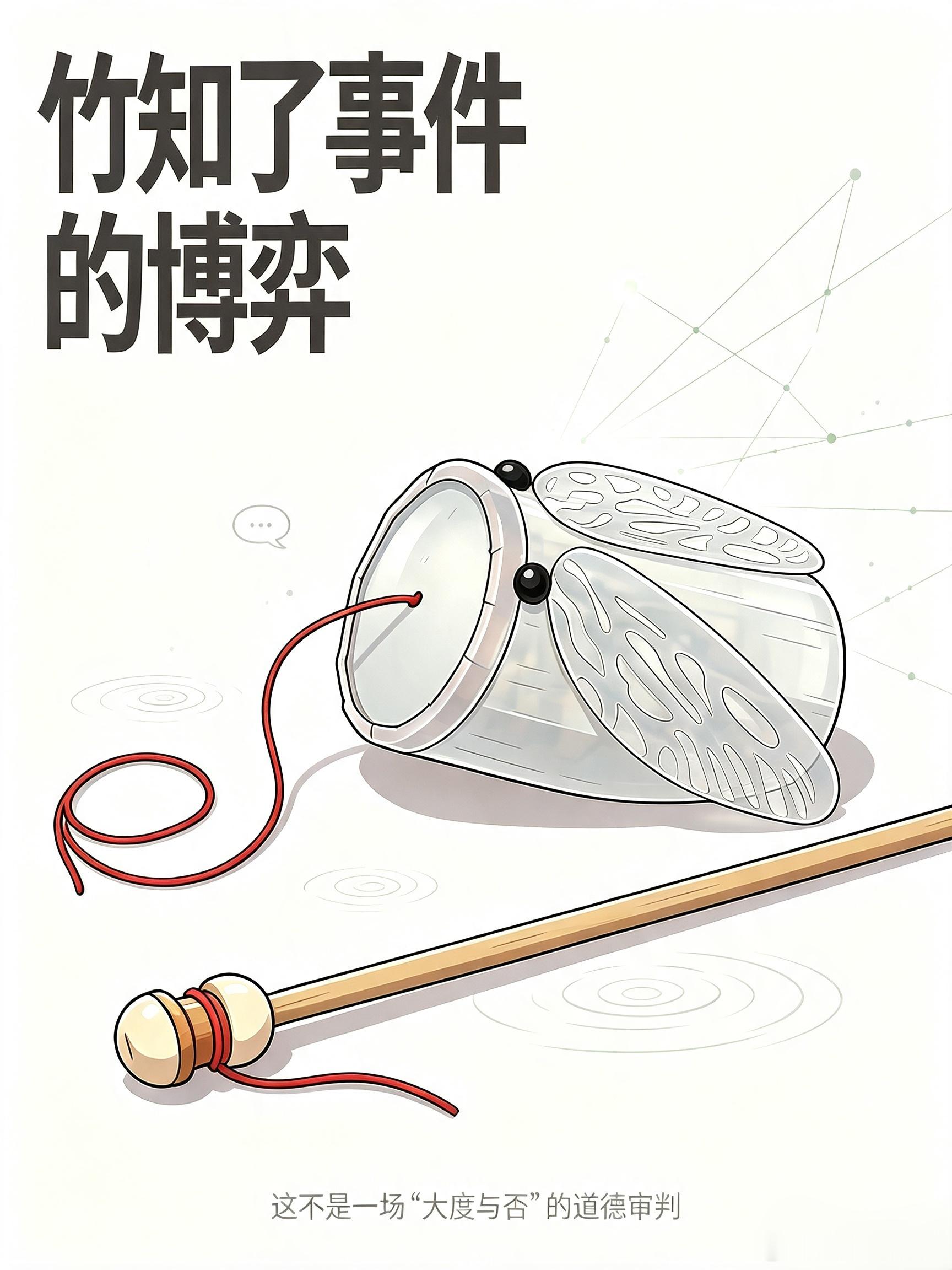 竹知了事件已经开始有回旋镖效应了，我觉得这不是一场“大度与否”的道德审...