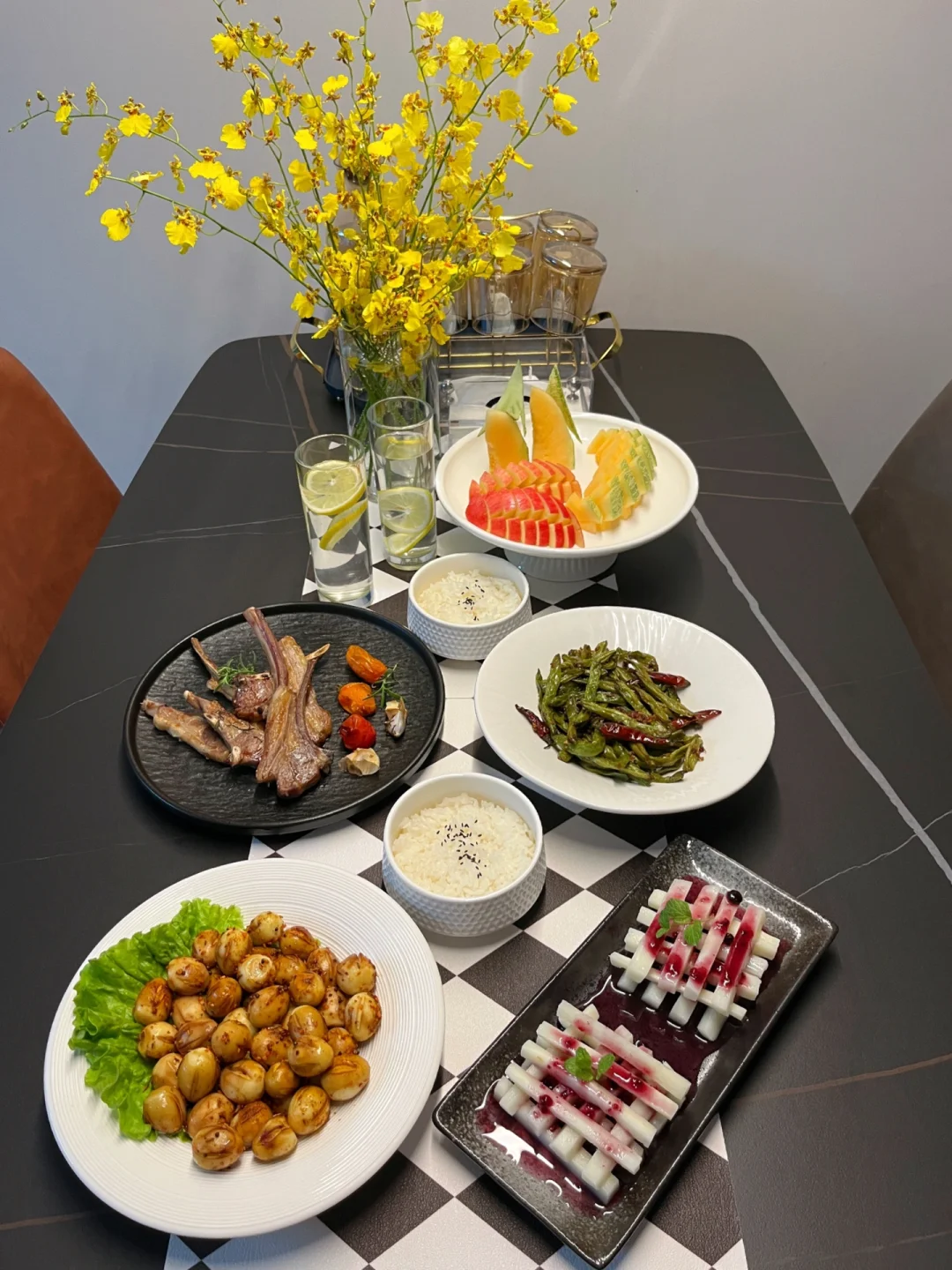 一家三口晚饭～