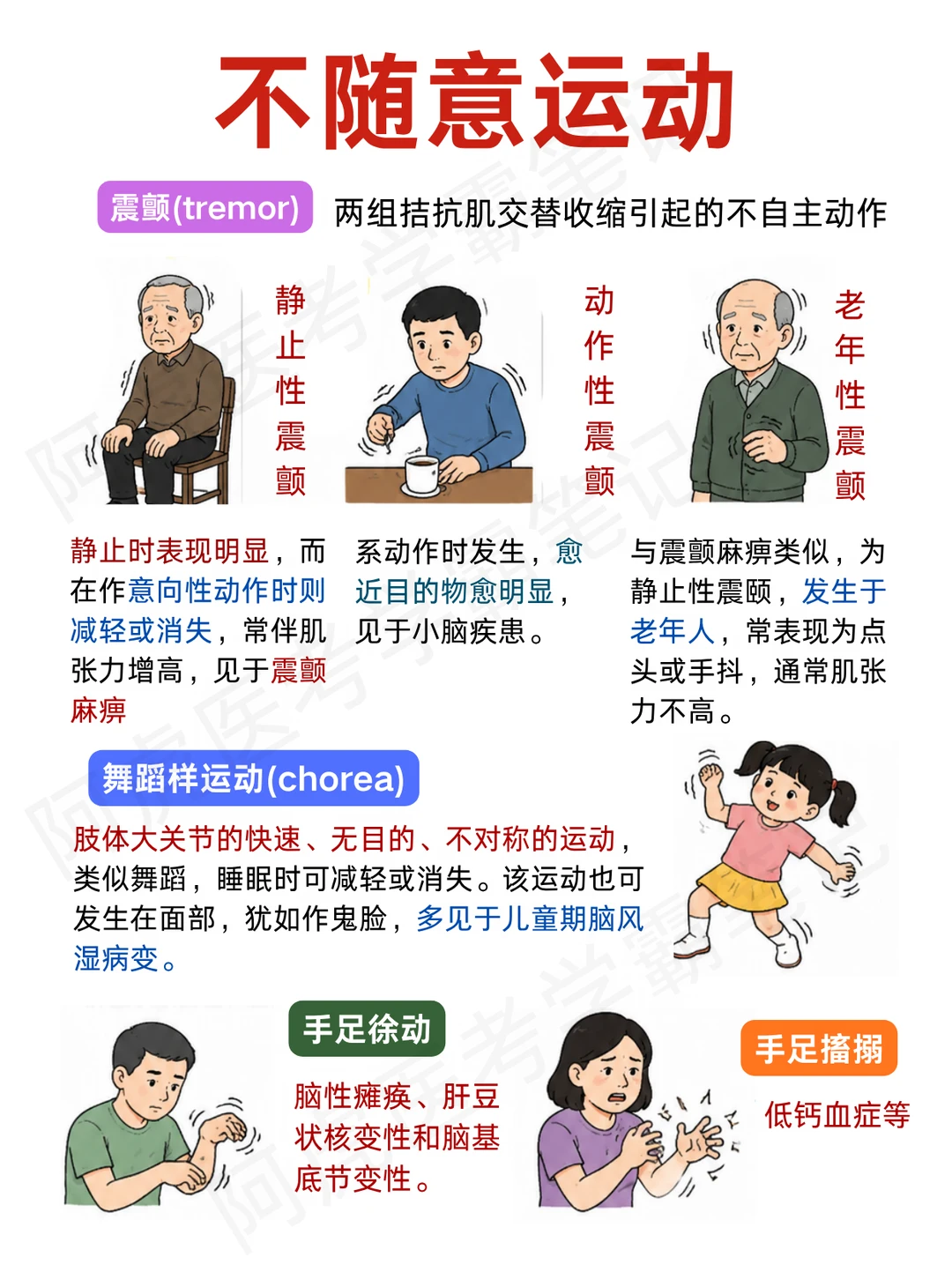 阿虎医考笔记📒不自主运动❤️