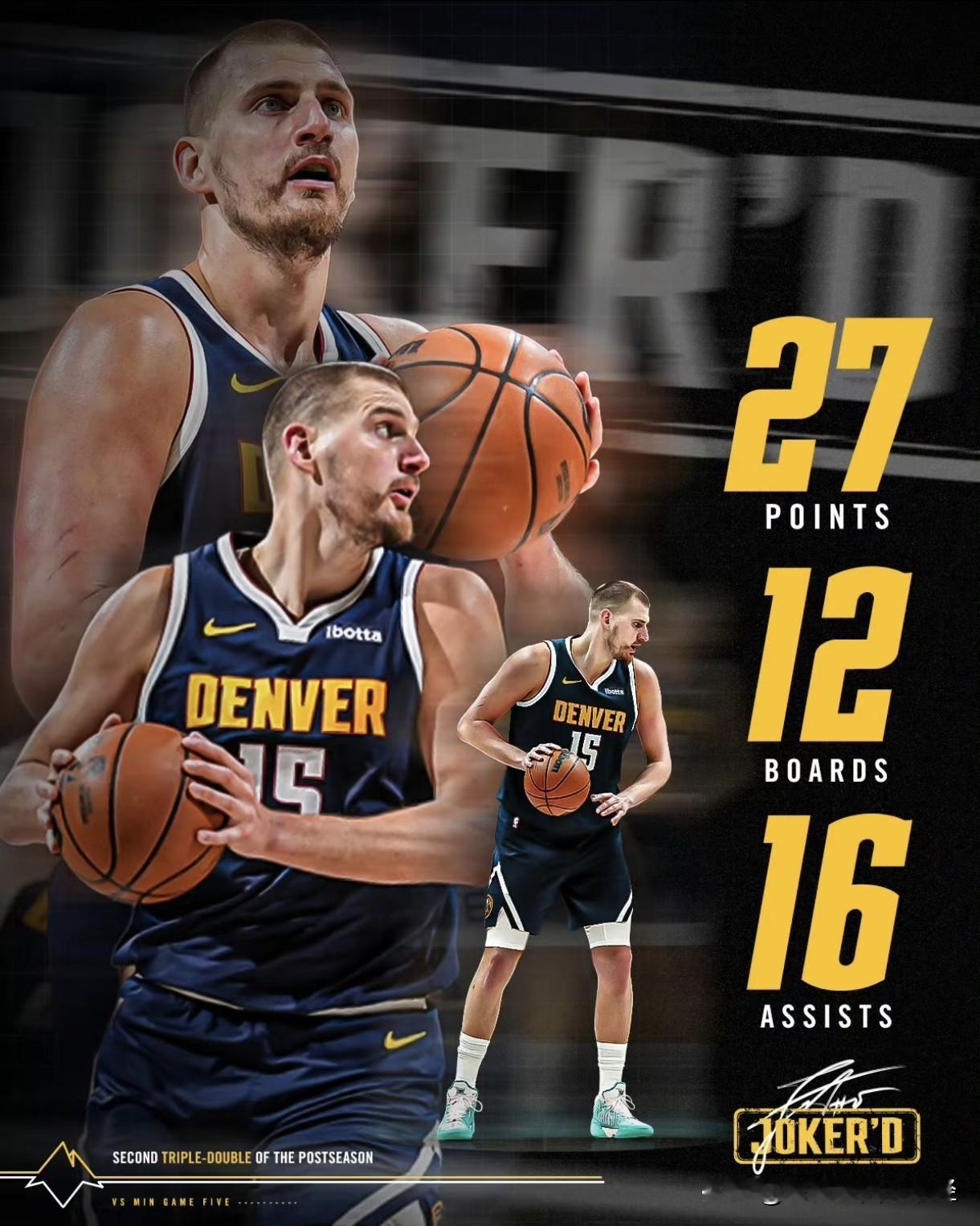 约基奇炸裂三双，掘金力克森林狼稳住战局 NBA季后赛掘金与森林狼G5大...
