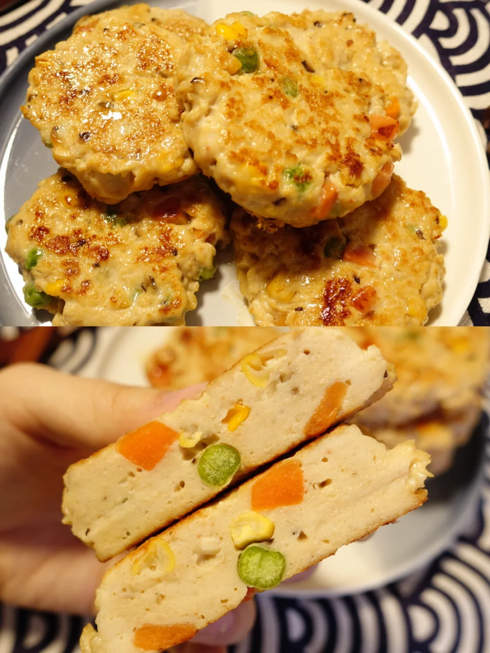 好吃不胖的『鸡肉鲜虾蔬菜饼』减脂必学‼️吃肉也能瘦哦🥓