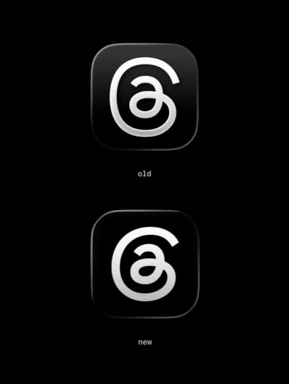 Threads Logo改变，变倾斜了